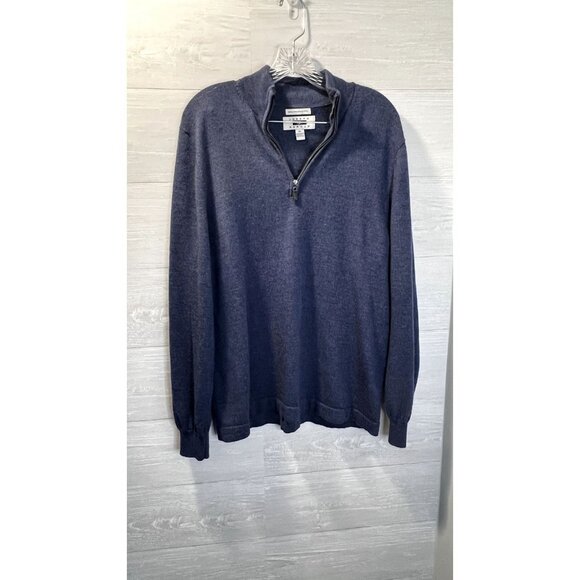 Joseph Abboud Mens‎ 1/4 Zip Mock Neck 100% Extra Fine Merino - Picture 4 of 6